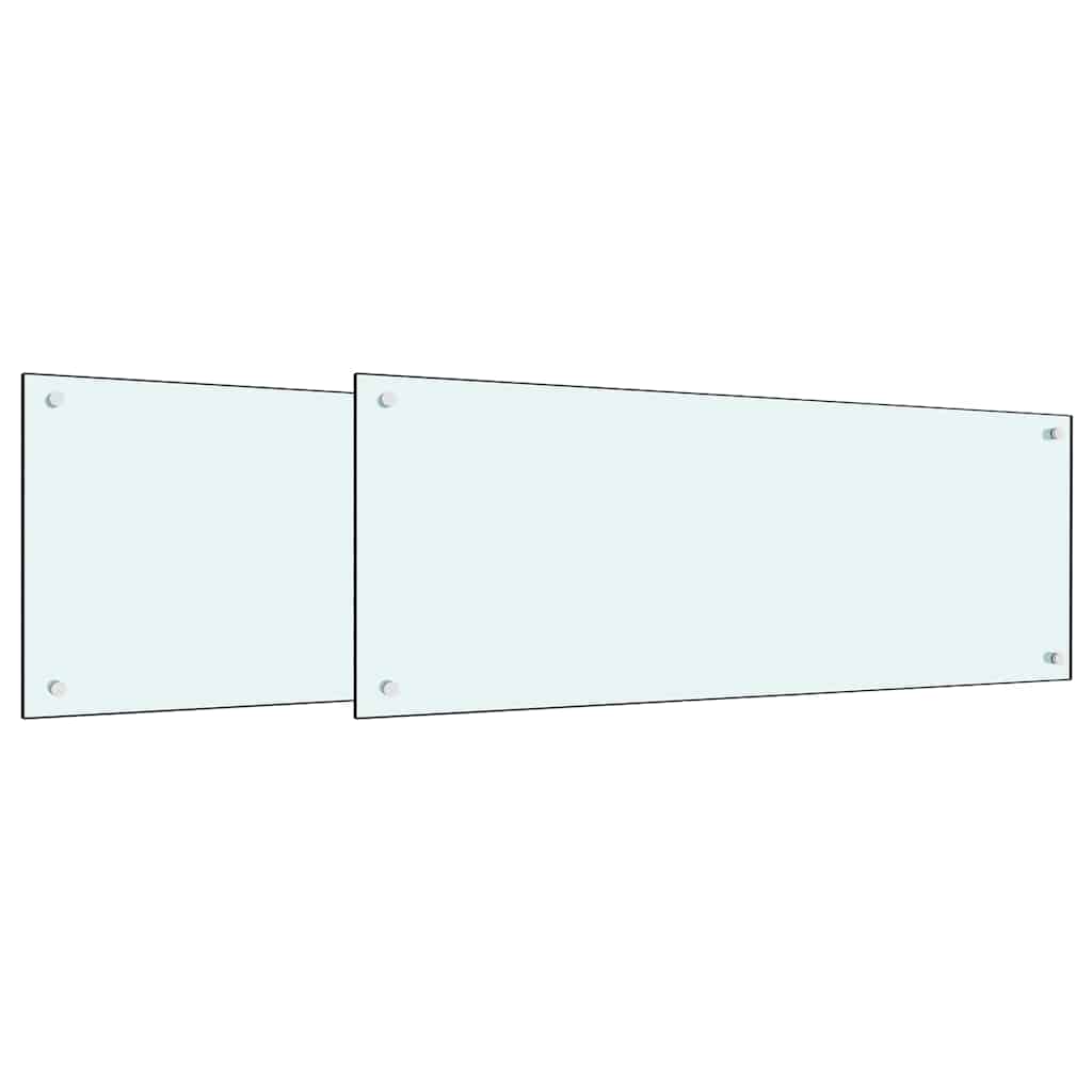 Kuchyňský Obklad 2 Ks Bílá 100 X 40 Cm Tvrzené Sklo