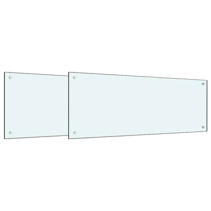 Kuchyňský Obklad 2 Ks Bílá 100 X 40 Cm Tvrzené Sklo