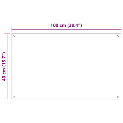 Kuchyňský Obklad 2 Ks Bílá 100 X 40 Cm Tvrzené Sklo