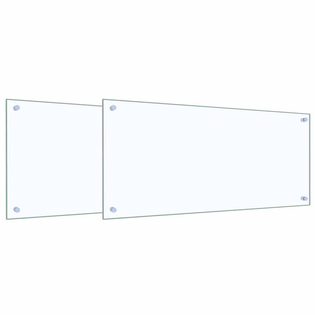 Kuchyňský Obklad 2 Ks Transparentní 90 X 40 Cm Tvrzené Sklo