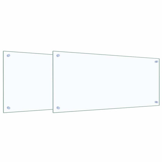 Kuchyňský Obklad 2 Ks Transparentní 90 X 40 Cm Tvrzené Sklo