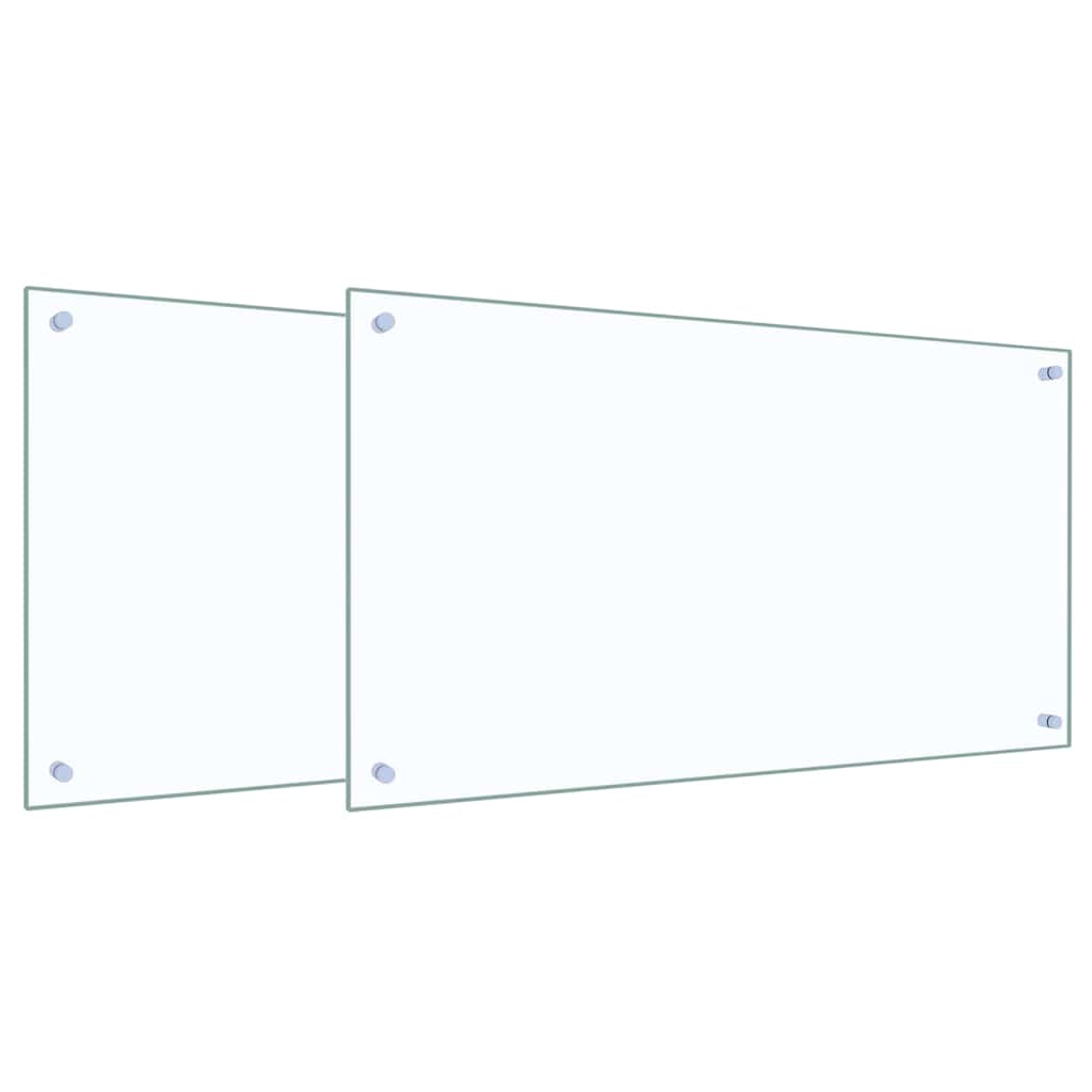 Kuchyňský Obklad 2 Ks Transparentní 90 X 50 Cm Tvrzené Sklo