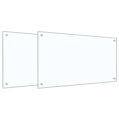 Kuchyňský Obklad 2 Ks Transparentní 90 X 50 Cm Tvrzené Sklo