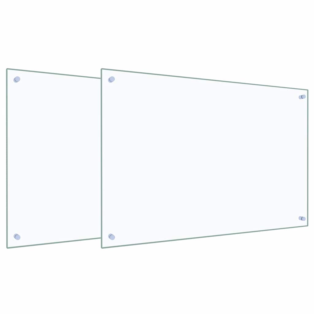 Kuchyňský Obklad 2 Ks Transparentní 90 X 60 Cm Tvrzené Sklo