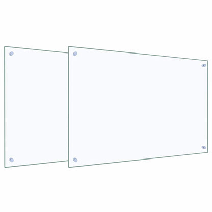 Kuchyňský Obklad 2 Ks Transparentní 90 X 60 Cm Tvrzené Sklo