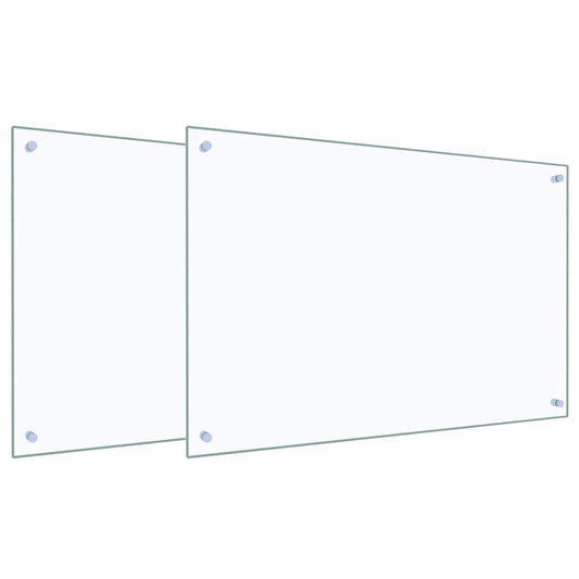 Kuchyňský Obklad 2 Ks Transparentní 90 X 60 Cm Tvrzené Sklo