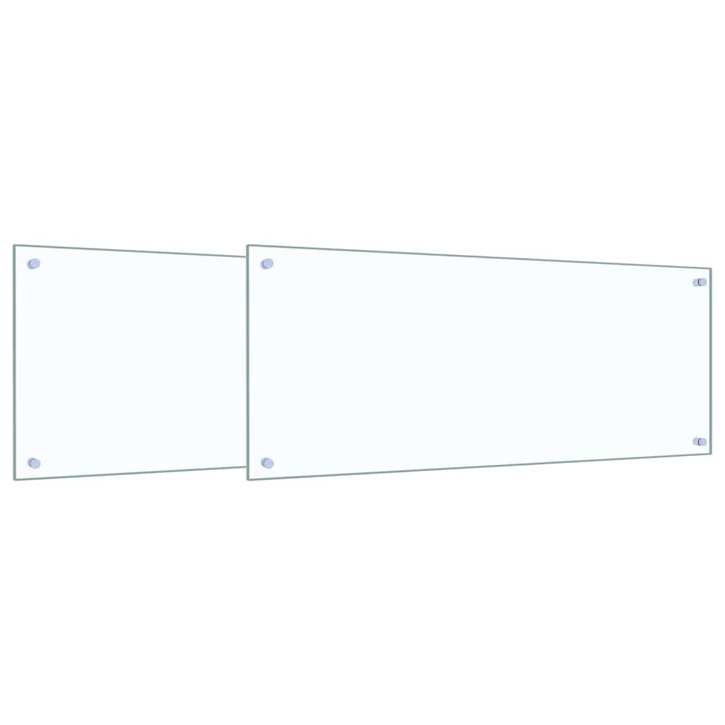 Kuchyňský Obklad 2 Ks Transparentní 100 X 40 Cm Tvrzené Sklo