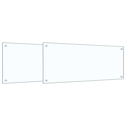 Kuchyňský Obklad 2 Ks Transparentní 100 X 40 Cm Tvrzené Sklo