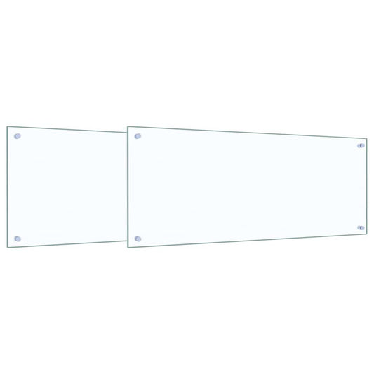 Kuchyňský Obklad 2 Ks Transparentní 100 X 40 Cm Tvrzené Sklo