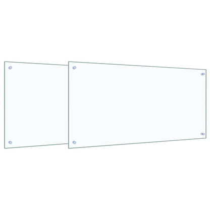 Kuchyňský Obklad 2 Ks Transparentní 100 X 50 Cm Tvrzené Sklo