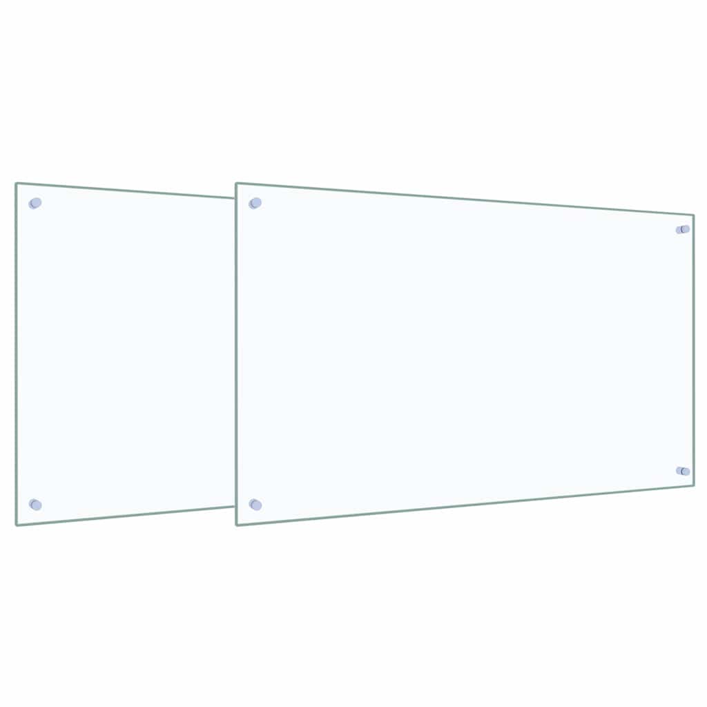 Kuchyňský Obklad 2 Ks Transparentní 100 X 60 Cm Tvrzené Sklo