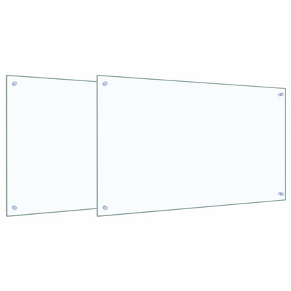 Kuchyňský Obklad 2 Ks Transparentní 100 X 60 Cm Tvrzené Sklo