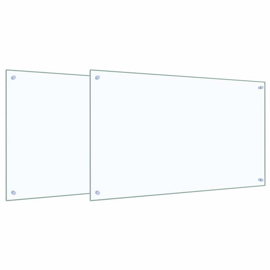 Kuchyňský Obklad 2 Ks Transparentní 100 X 60 Cm Tvrzené Sklo