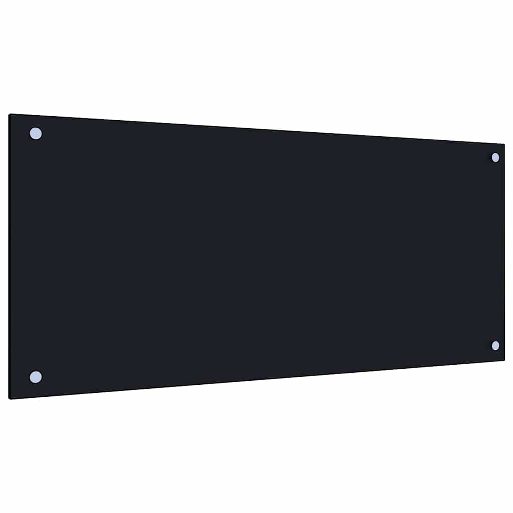 Kuchyňský Obklad 2 Ks Černá 90 X 40 Cm Tvrzené Sklo