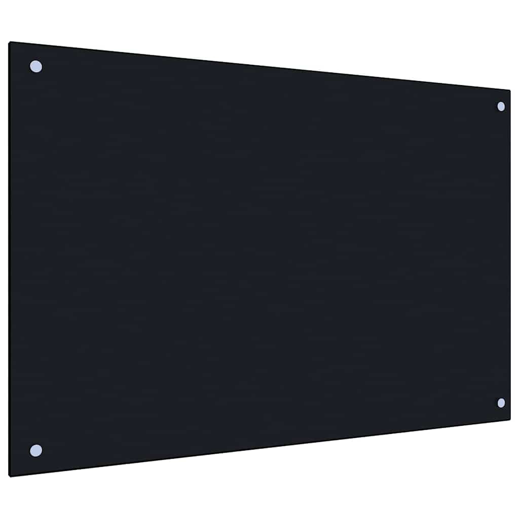 Kuchyňský Obklad 2 Ks Černá 90 X 60 Cm Tvrzené Sklo