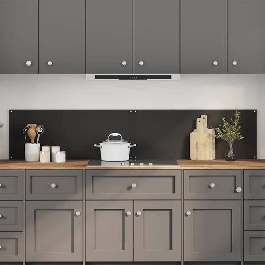 Kuchyňský Obklad 2 Ks Černá 100 X 40 Cm Tvrzené Sklo