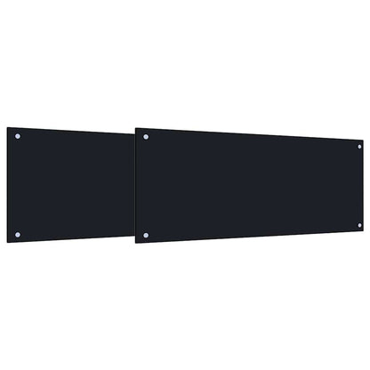Kuchyňský Obklad 2 Ks Černá 100 X 40 Cm Tvrzené Sklo