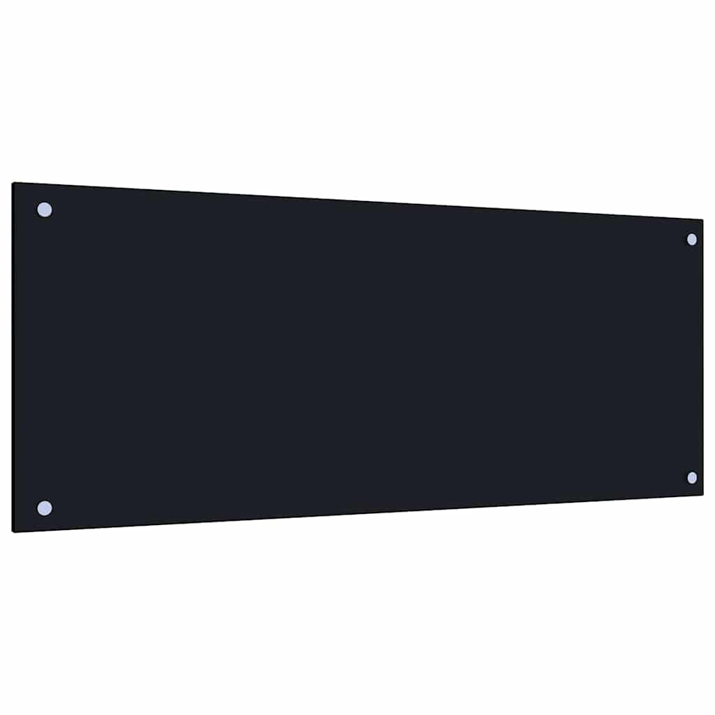 Kuchyňský Obklad 2 Ks Černá 100 X 40 Cm Tvrzené Sklo