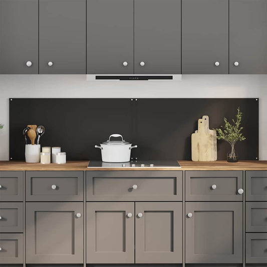 Kuchyňský Obklad 2 Ks Černá 100 X 50 Cm Tvrzené Sklo