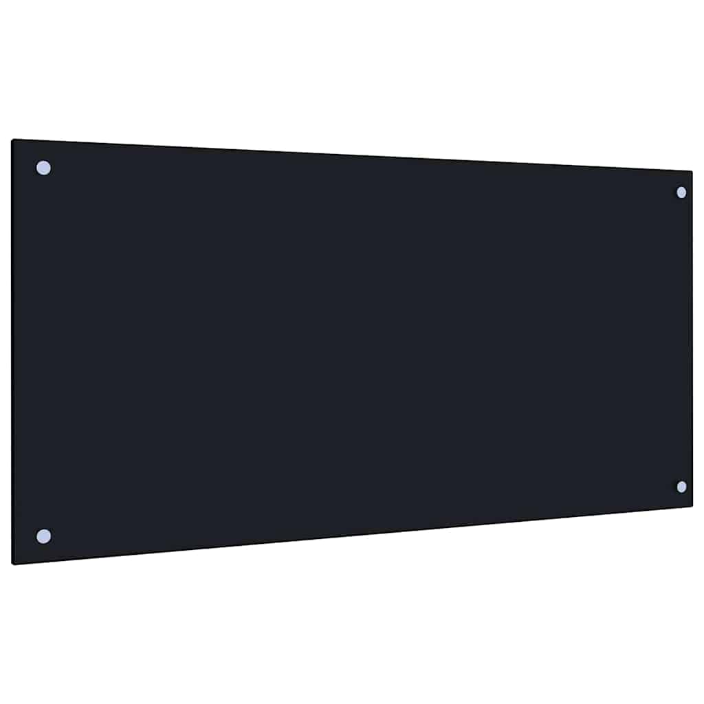 Kuchyňský Obklad 2 Ks Černá 100 X 50 Cm Tvrzené Sklo