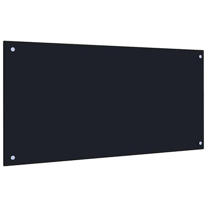 Kuchyňský Obklad 2 Ks Černá 100 X 50 Cm Tvrzené Sklo