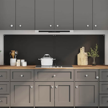 Kuchyňský Obklad 2 Ks Černá 100 X 60 Cm Tvrzené Sklo