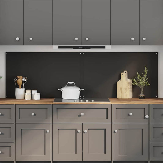 Kuchyňský Obklad 2 Ks Černá 100 X 60 Cm Tvrzené Sklo