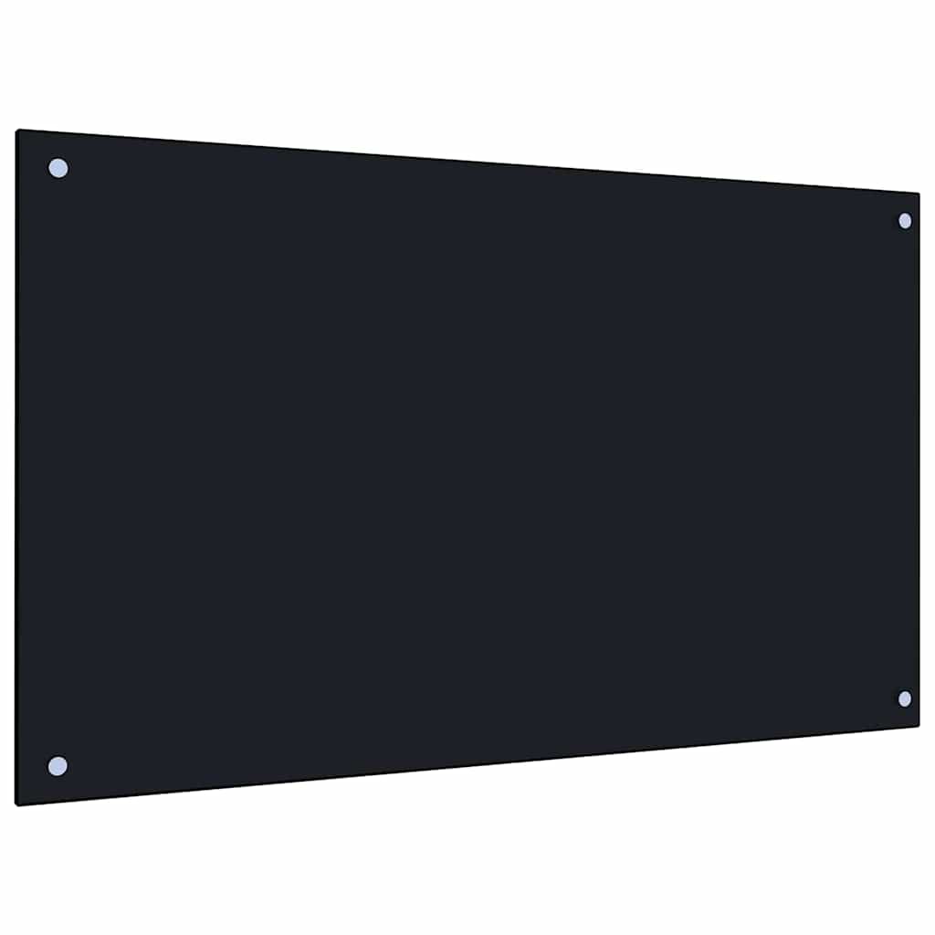 Kuchyňský Obklad 2 Ks Černá 100 X 60 Cm Tvrzené Sklo