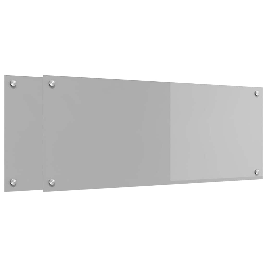 Kuchyňský Obklad 2 Ks Světle Šedá 100 X 40 Cm Tvrzené Sklo