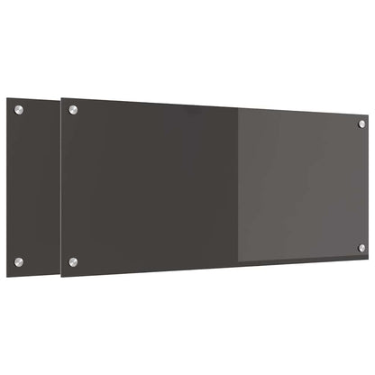 Kuchyňský Obklad 2 Ks Tmavě Šedá 90 X 40 Cm Tvrzené Sklo