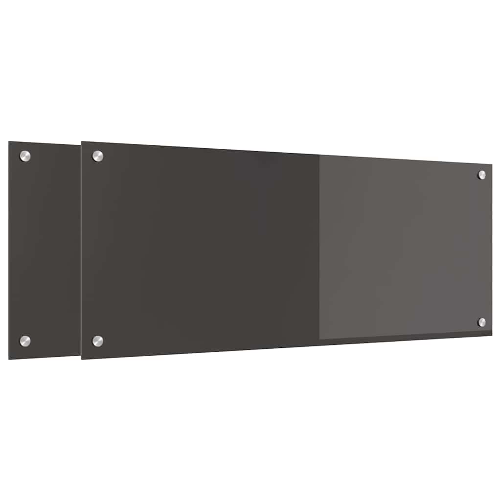 Kuchyňský Obklad 2 Ks Tmavě Šedá 100 X 40 Cm Tvrzené Sklo