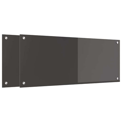 Kuchyňský Obklad 2 Ks Tmavě Šedá 100 X 40 Cm Tvrzené Sklo