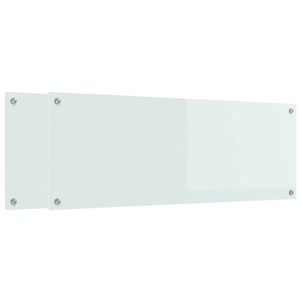 Kuchyňský Obklad 2 Ks Bílá 110 X 40 Cm Tvrzené Sklo