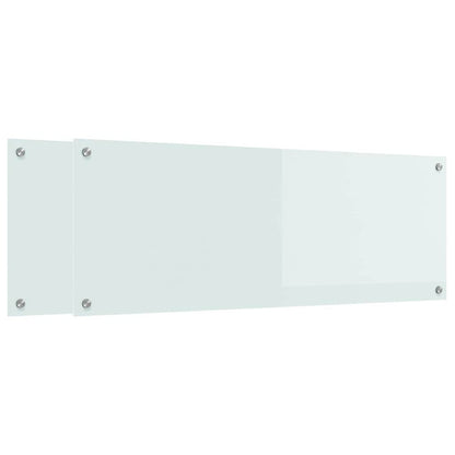 Kuchyňský Obklad 2 Ks Bílá 110 X 40 Cm Tvrzené Sklo
