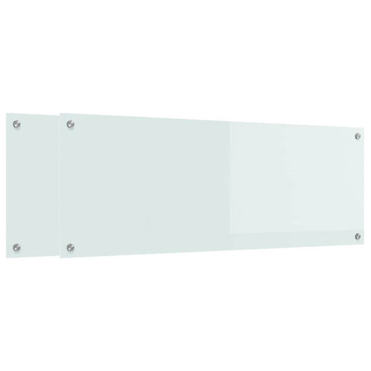 Kuchyňský Obklad 2 Ks Bílá 110 X 40 Cm Tvrzené Sklo