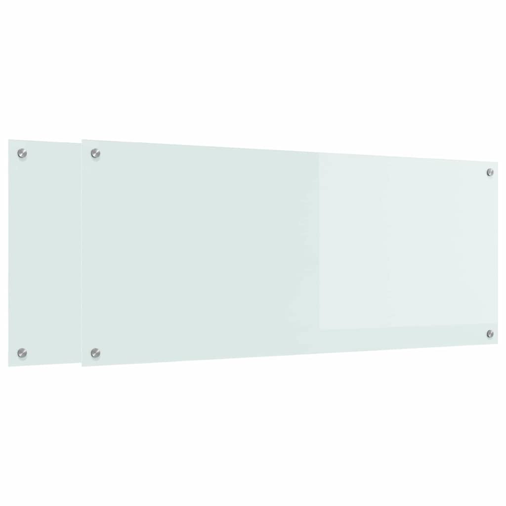 Kuchyňský Obklad 2 Ks Bílá 120 X 50 Cm Tvrzené Sklo