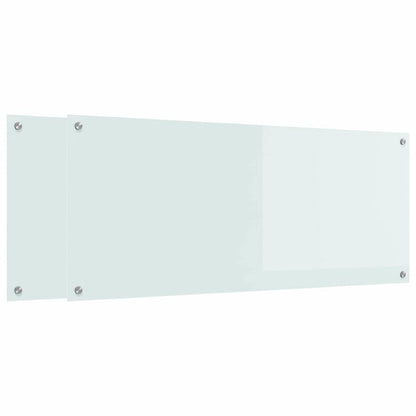 Kuchyňský Obklad 2 Ks Bílá 120 X 50 Cm Tvrzené Sklo