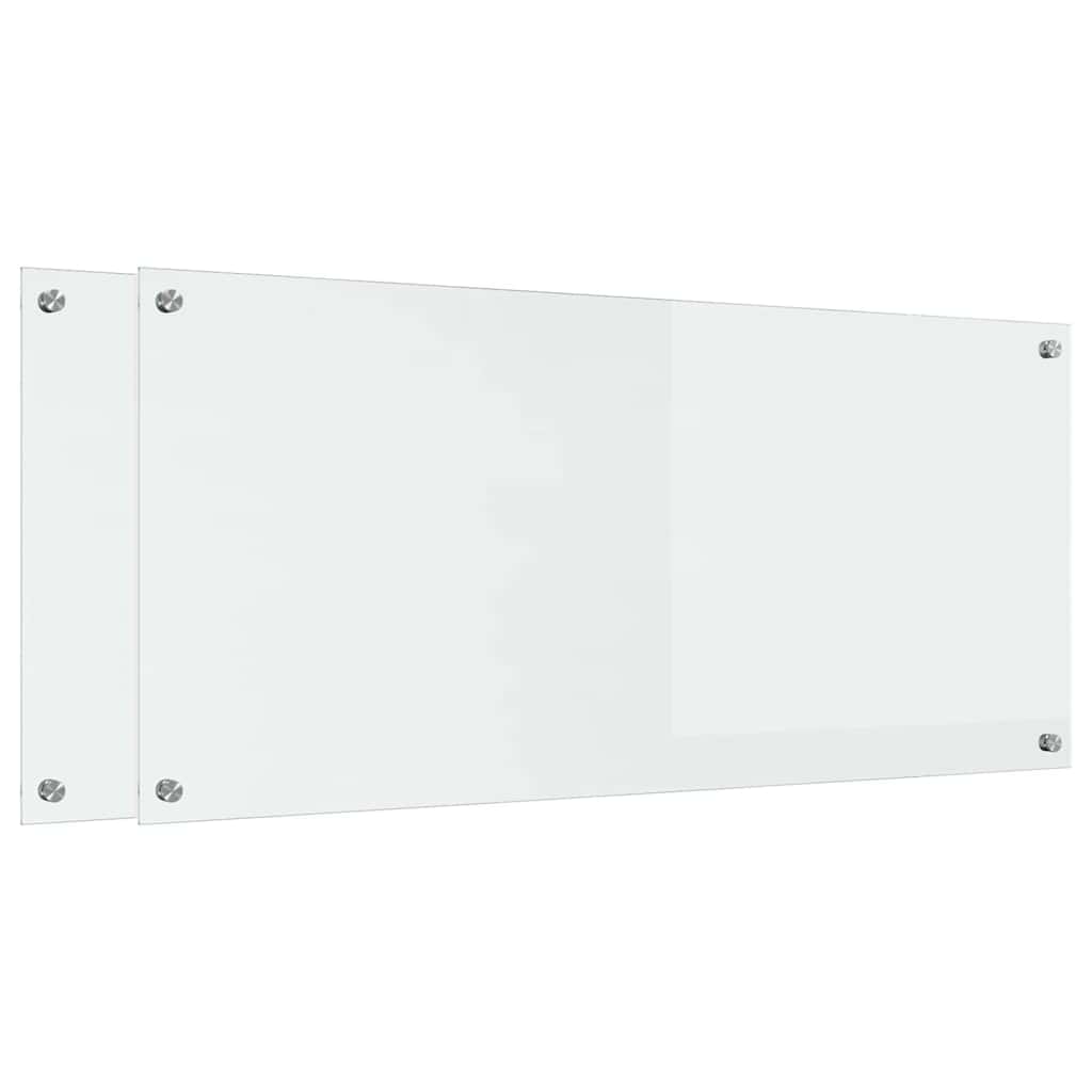 Kuchyňský Obklad 2 Ks Transparentní 110 X 50 Cm Tvrzené Sklo