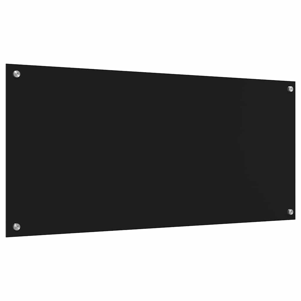 Kuchyňský Obklad 2 Ks Černá 110 X 50 Cm Tvrzené Sklo