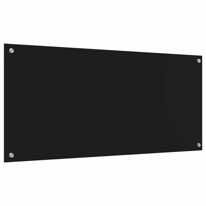 Kuchyňský Obklad 2 Ks Černá 110 X 50 Cm Tvrzené Sklo
