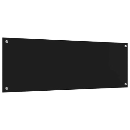 Kuchyňský Obklad 2 Ks Černá 120 X 40 Cm Tvrzené Sklo
