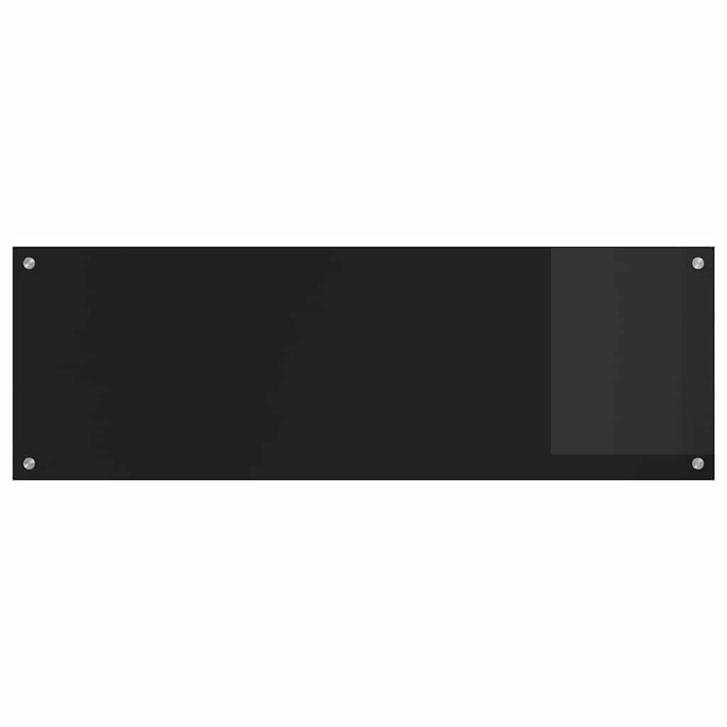 Kuchyňský Obklad 2 Ks Černá 120 X 40 Cm Tvrzené Sklo