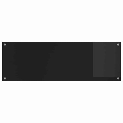 Kuchyňský Obklad 2 Ks Černá 120 X 40 Cm Tvrzené Sklo