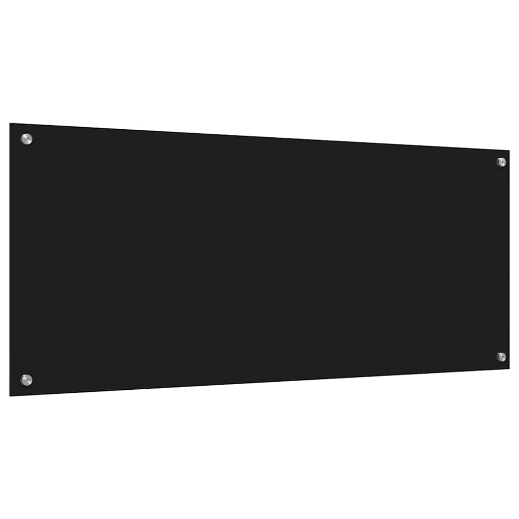 Kuchyňský Obklad 2 Ks Černá 120 X 50 Cm Tvrzené Sklo