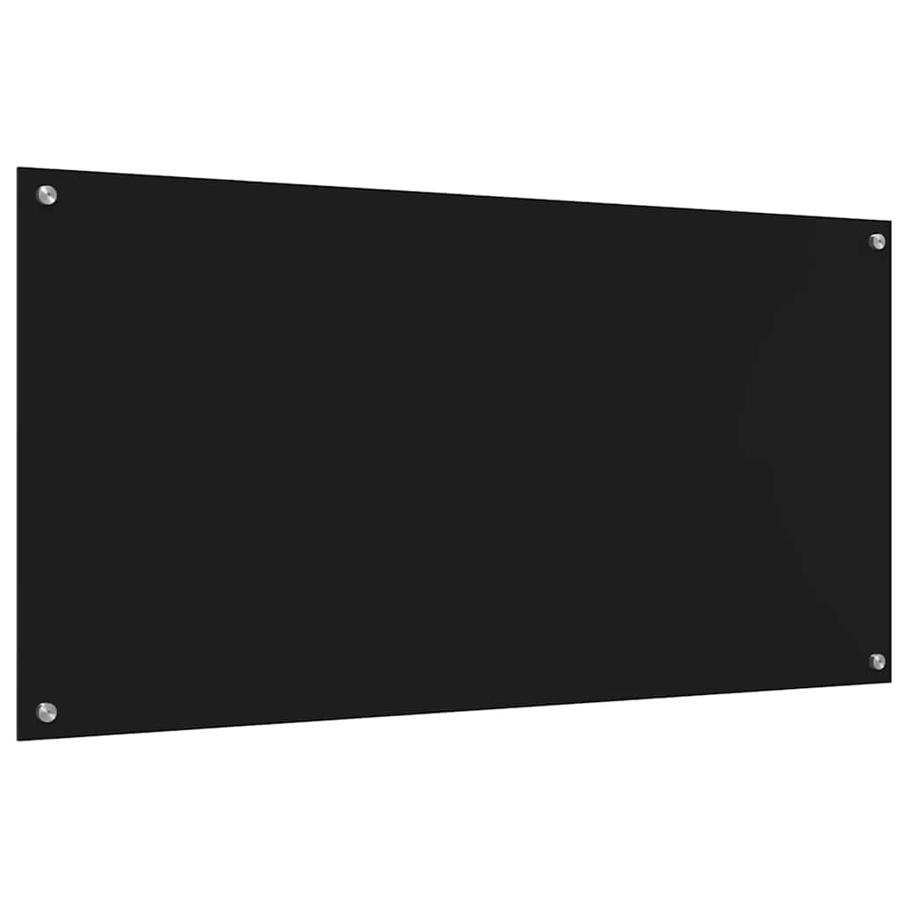 Kuchyňský Obklad 2 Ks Černá 120 X 60 Cm Tvrzené Sklo