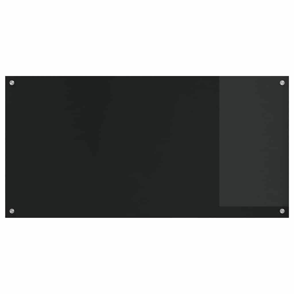 Kuchyňský Obklad 2 Ks Černá 120 X 60 Cm Tvrzené Sklo