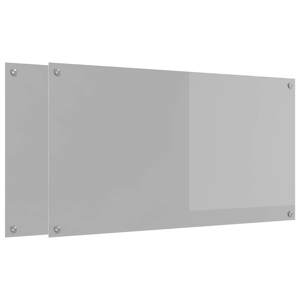 Kuchyňský Obklad 2 Ks Světle Šedá 110 X 60 Cm Tvrzené Sklo