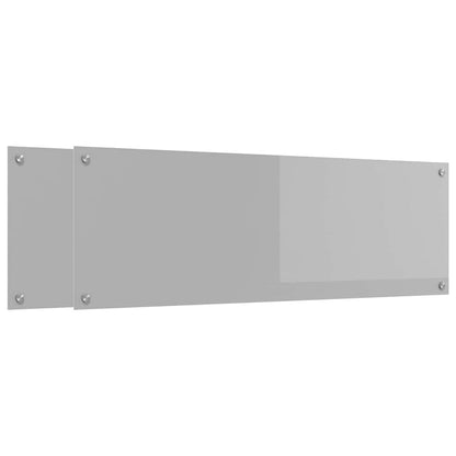Kuchyňský Obklad 2 Ks Světle Šedá 120 X 40 Cm Tvrzené Sklo