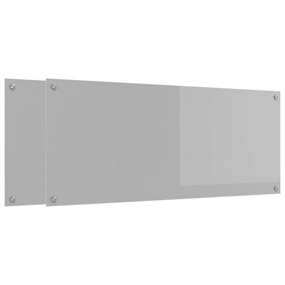 Kuchyňský Obklad 2 Ks Světle Šedá 120 X 50 Cm Tvrzené Sklo