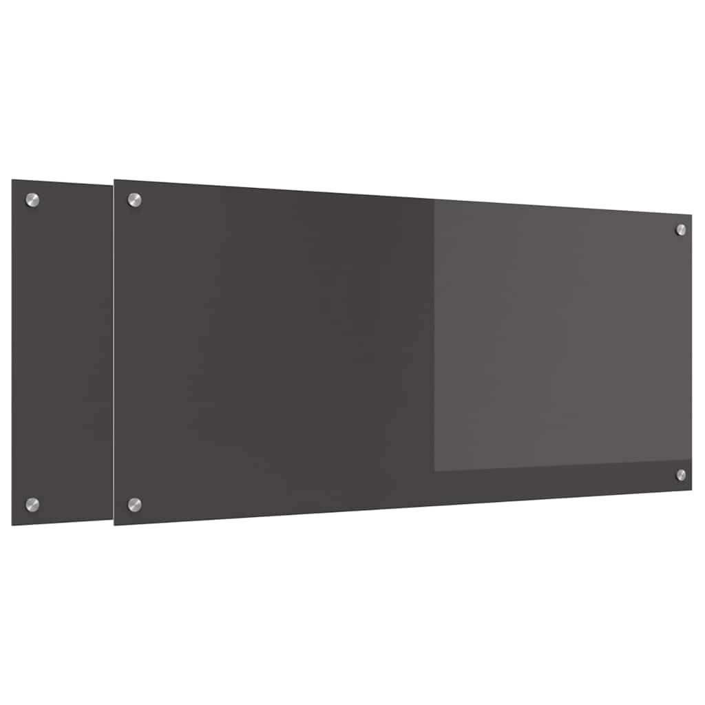 Kuchyňský Obklad 2 Ks Tmavě Šedá 110 X 50 Cm Tvrzené Sklo
